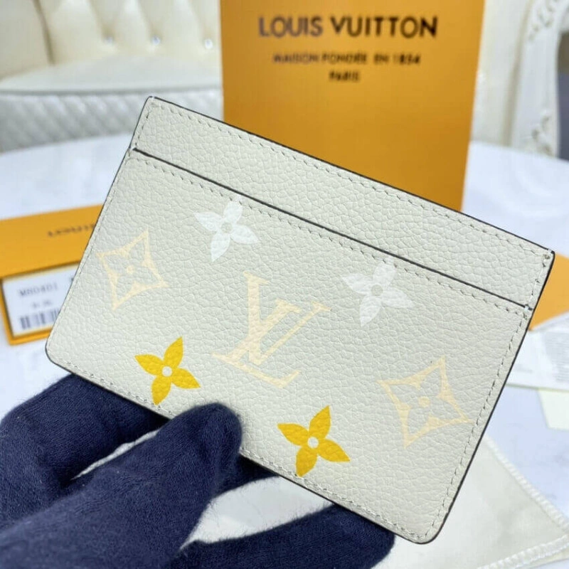 3 card sl Louis Vuitton Card Holder Beige - Image 4