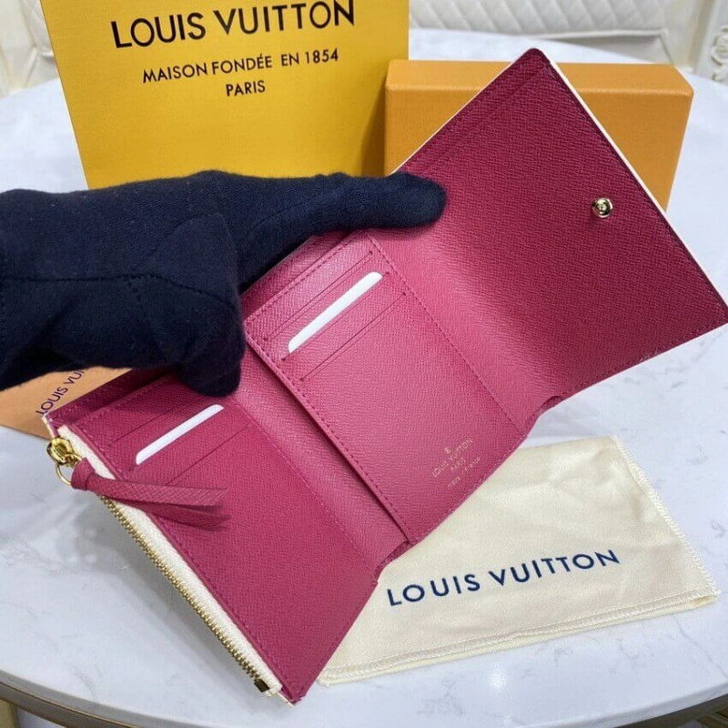 This compa Louis Vuitton Damier Azur Victorine Wallet - Image 8
