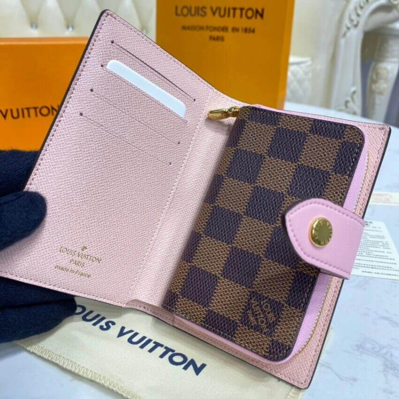 Cowhidele Louis Vuitton Damier Ebene Juliette Wallet Creme - Image 11