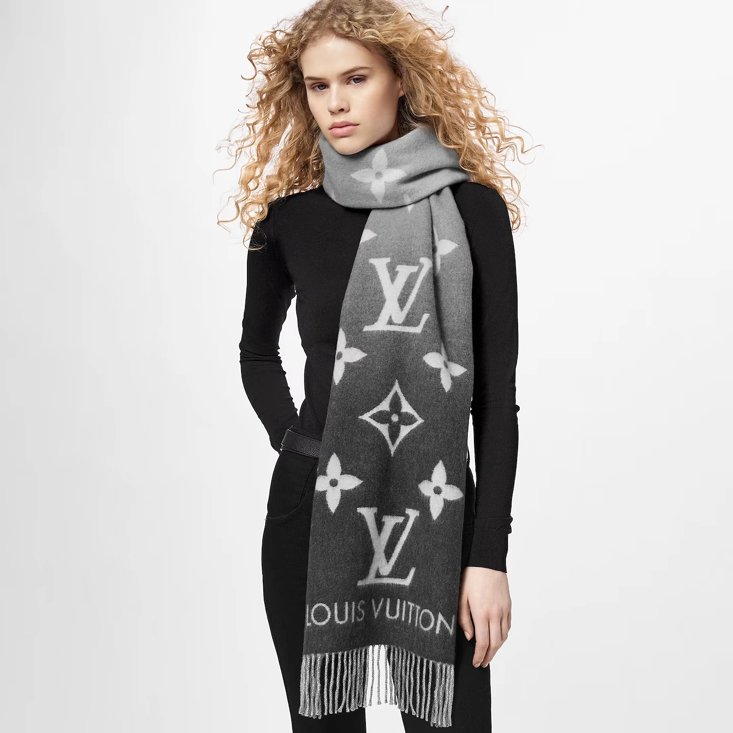 Louis Vuitton Grey M76336 Reykjavik Gradient Scarf - Image 4