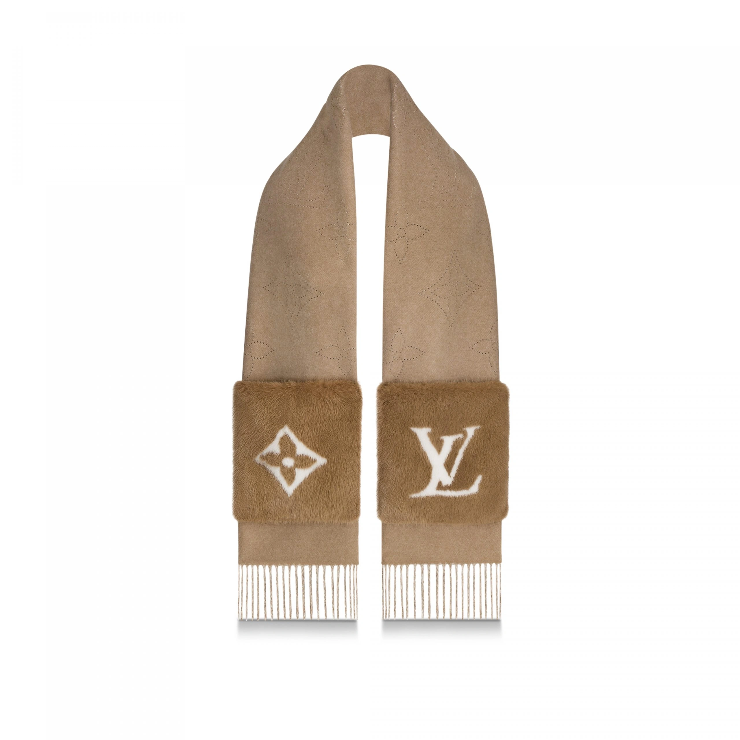Louis Vuitton M77736 LV Cosy Mink Fur Collection Beige Scarf - Image 3