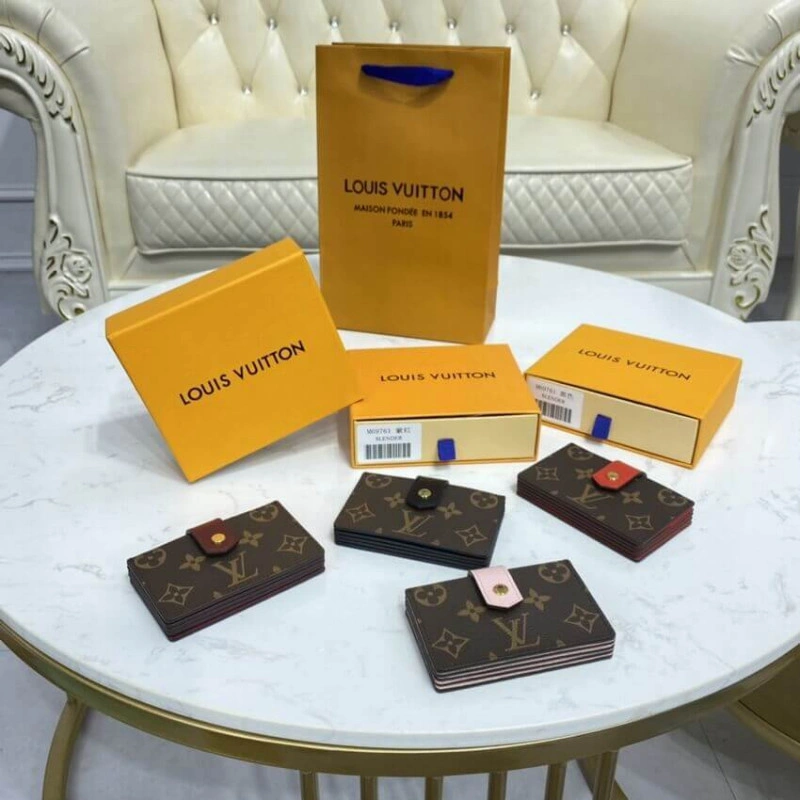 Cowhidele Louis Vuitton Monogram Canvas Card Holder Black - Image 11