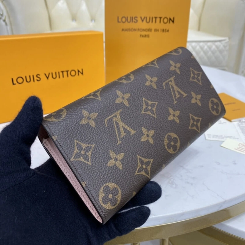 1 large g Louis Vuitton Monogram Canvas Emilie Wallet Pink - Image 4