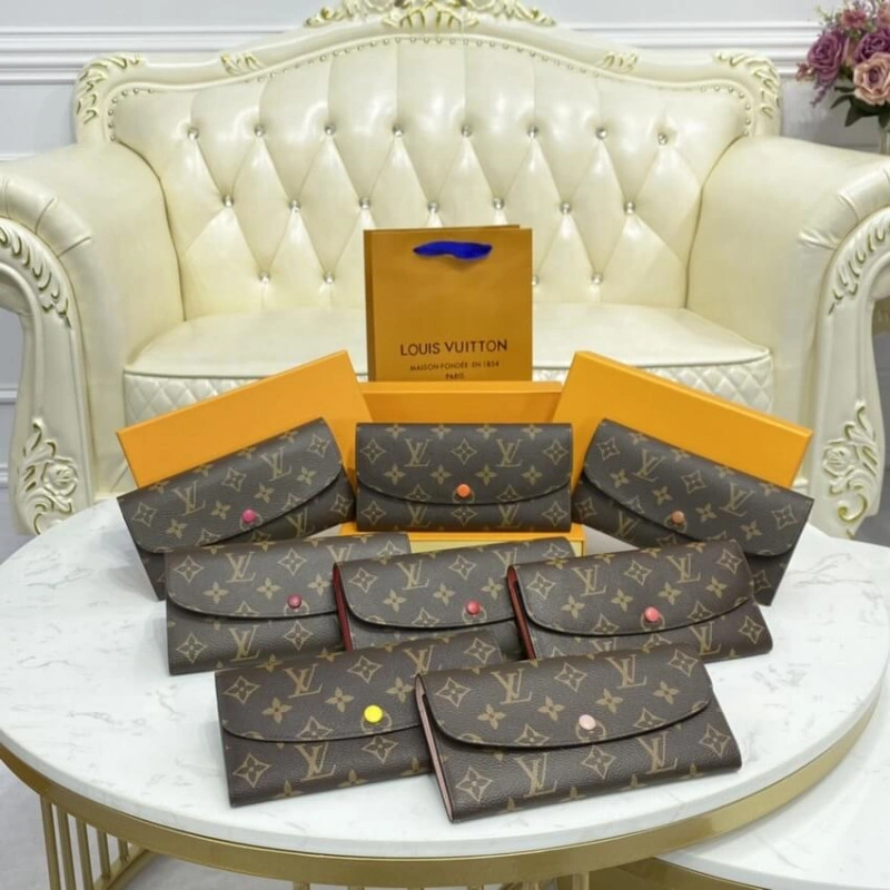 1 large g Louis Vuitton Monogram Canvas Emilie Wallet Pink - Image 12