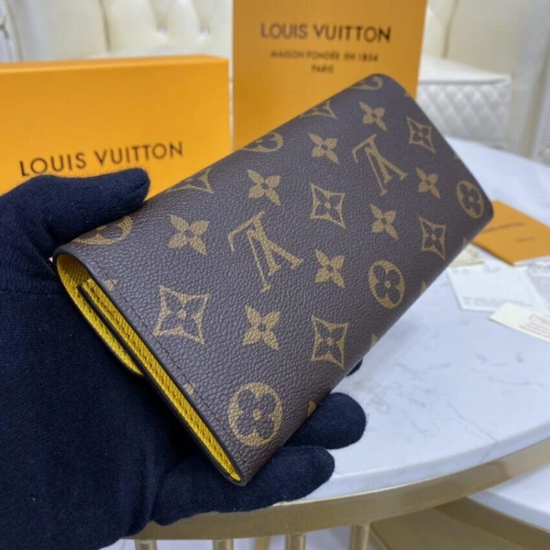 Pressstud Louis Vuitton Monogram Canvas Emilie Wallet Yellow - Image 3