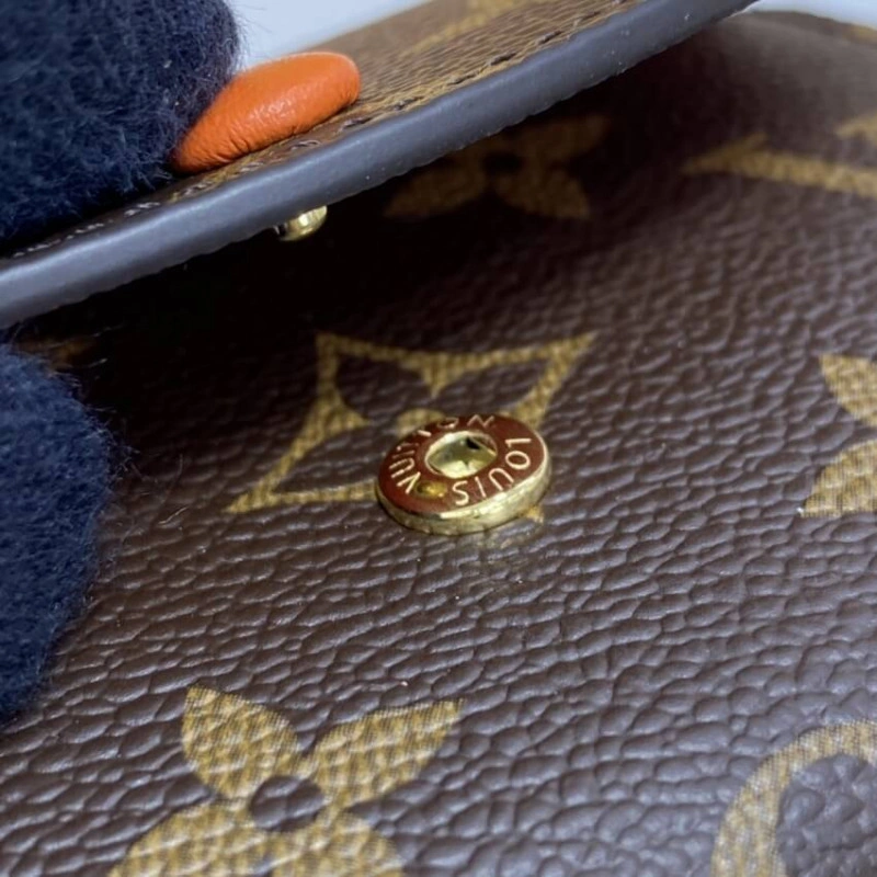 Gusseted Louis Vuitton Monogram Canvas Rosalie Coin Purse Orange - Image 6