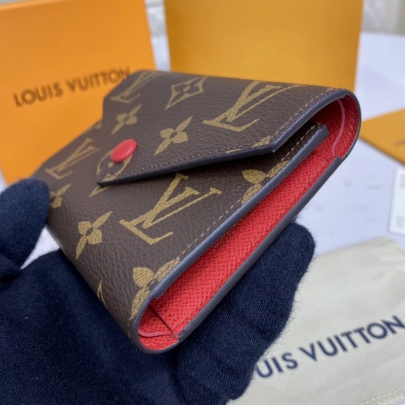 Goldcolor Louis Vuitton Monogram Canvas Victorine Wallet Red - Image 3