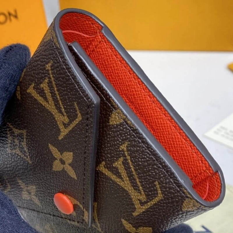 Grained c Louis Vuitton Monogram Canvas Victorine Wallet Watermelon Red - Image 4