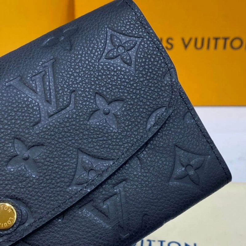 Goldcolor Louis Vuitton Monogram Empreinte Emilie Wallet Black - Image 5