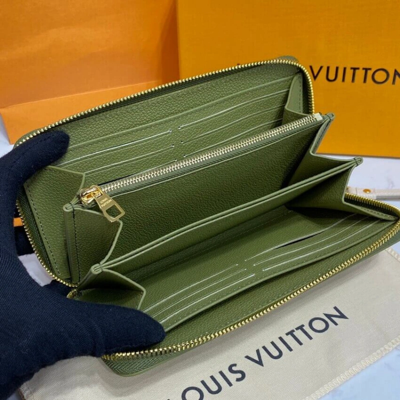 12 card s Louis Vuitton Monogram Empreinte Leather Zippy Wallet Khaki - Image 10