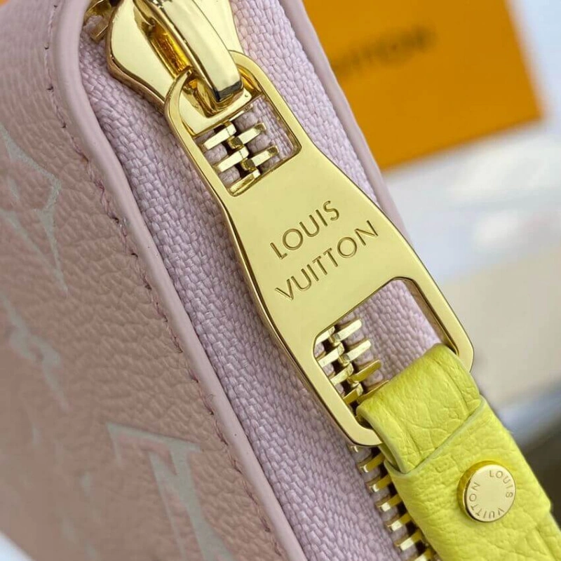 19.5 x 10 Louis Vuitton Monogram Empreinte Leather Zippy Wallet Pink - Image 5