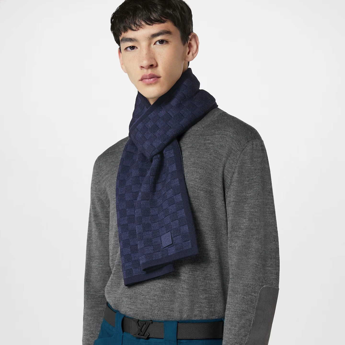 Louis Vuitton Navy M77987 Néo Petit Damier Scarf - Image 4