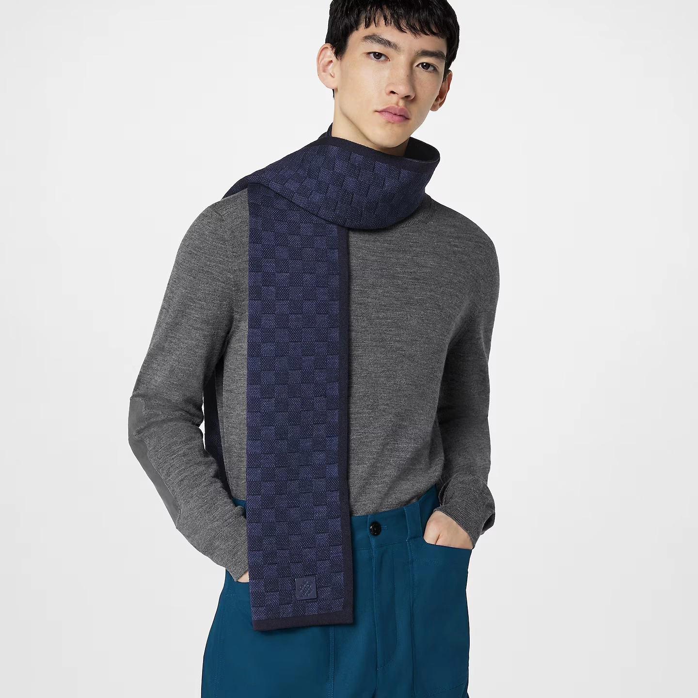 Louis Vuitton Navy M77987 Néo Petit Damier Scarf - Image 6