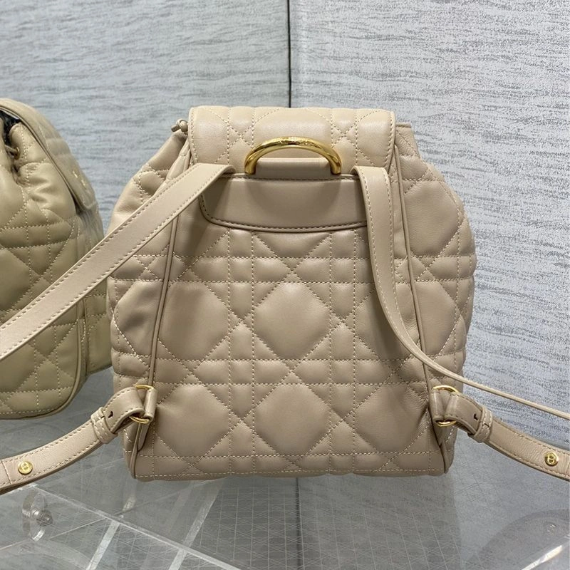 Medium Dior Caro Backpack In Macrocannage Lambskin Apricot GoAnywhere 3477 - Image 3