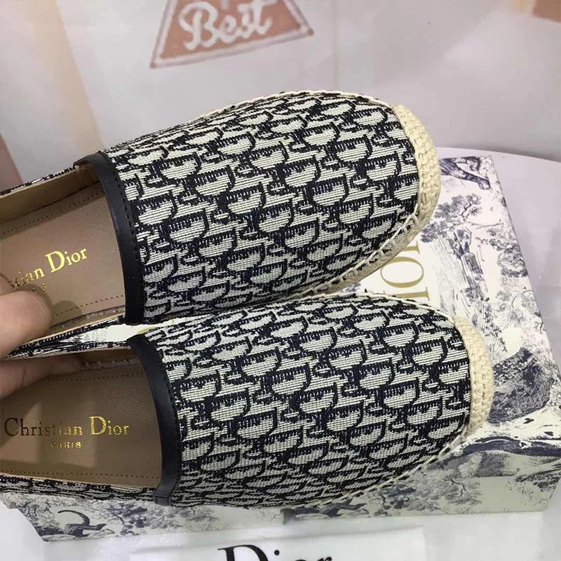 SmartChoice 4056 Dior Granville Espadrilles Women Oblique Motif Canvas Black - Image 3