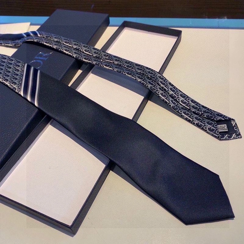 SportInspired 721 Dior Tie Striped Oblique Motif Silk Blue - Image 3