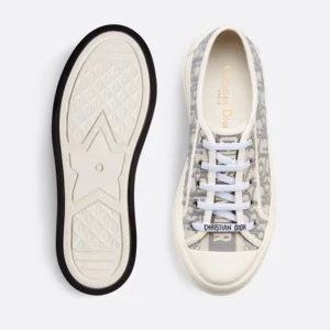 Walk'N'Dior Platform Sneakers Unisex Oblique Motif Canvas Grey Trendy 1713