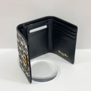 WellDesigned 1782 Dior 30 Montaigne Lotus Wallet Oblique Motif Canvas Blue