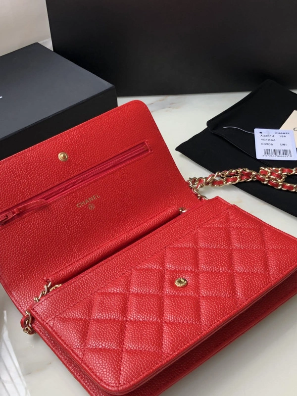 Comfortable CHANEL CHAIN WALLET CAVIAR WITH GOLD HARDWARE 714 - Image 3