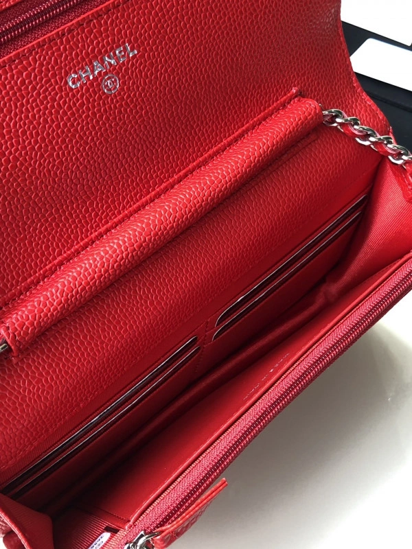 CHANEL CHAIN WALLET CAVIAR WITH SILVER HARDWARE BestValue 707 - Image 9