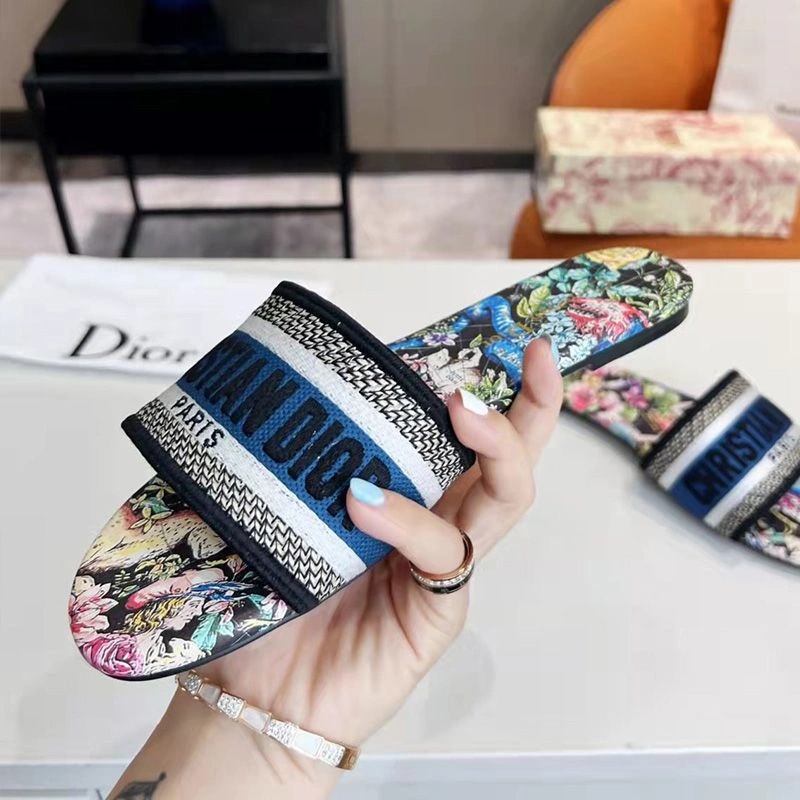 Christian Dior Dway Slides Women D-Constellation Motif Canvas Black - Image 3