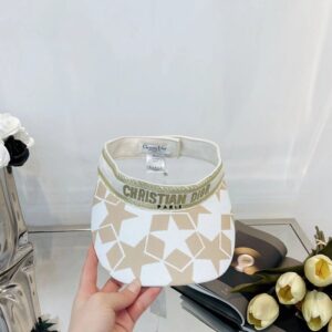 Christian Dior Visor Etoile Motif Cotton Khaki