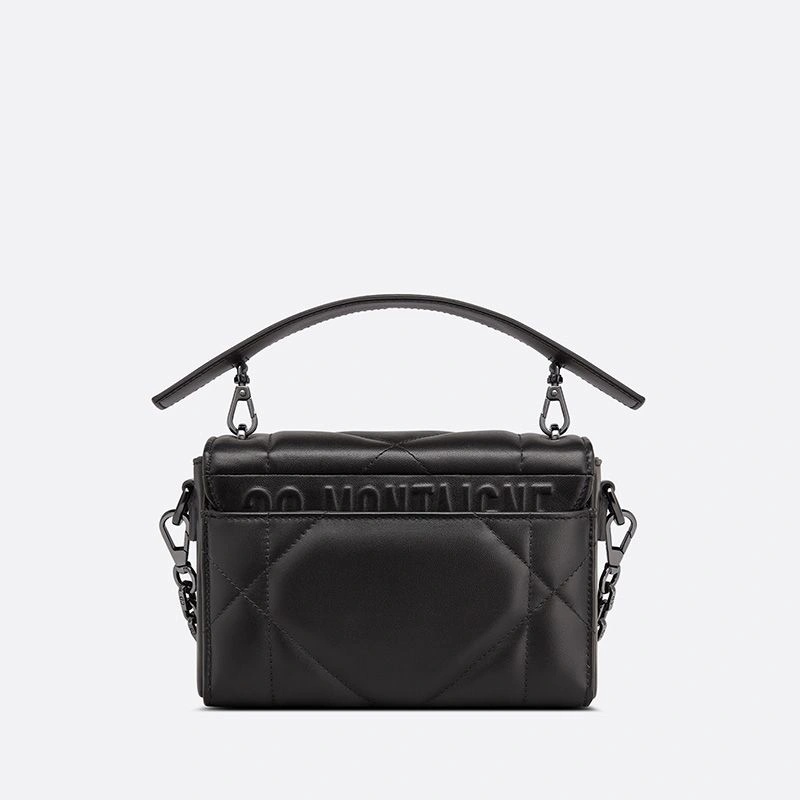 Dior 30 Montaigne Box Bag with Handle Maxicannage Lambskin Black - Image 3