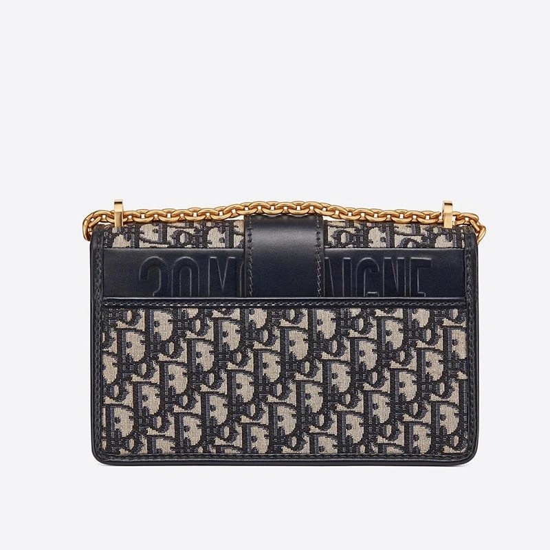 Dior 30 Montaigne Chain Bag Oblique Motif Canvas Blue - Image 3