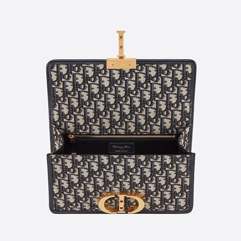Dior 30 Montaigne Chain Bag Oblique Motif Canvas Blue - Image 4