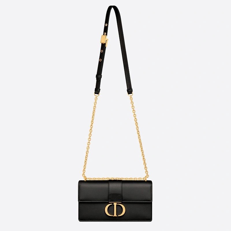 Dior 30 Montaigne East-West Bag With Chain Calfskin Black - Image 5
