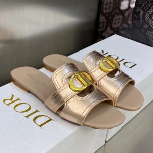 Dior 30 Montaigne Slides Women Calfskin Rose Gold