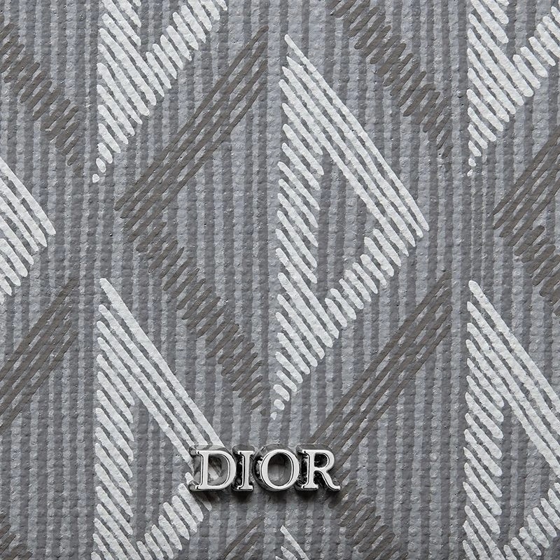Dior Bi-Fold Wallet CD Diamond Motif Canvas Grey - Image 3