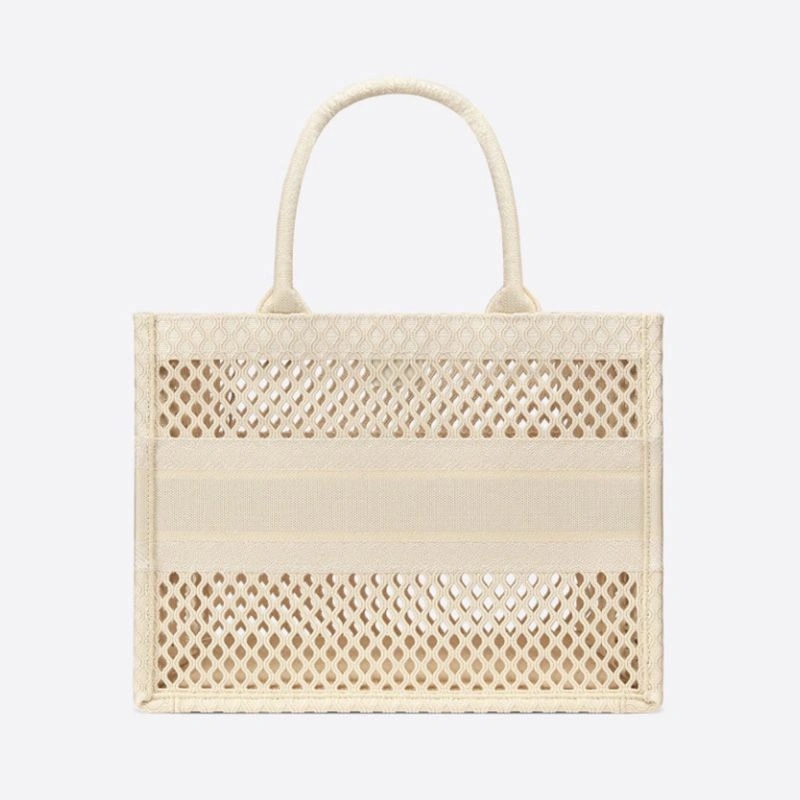 Dior Book Tote Mesh Motif Canvas Beige - Image 3
