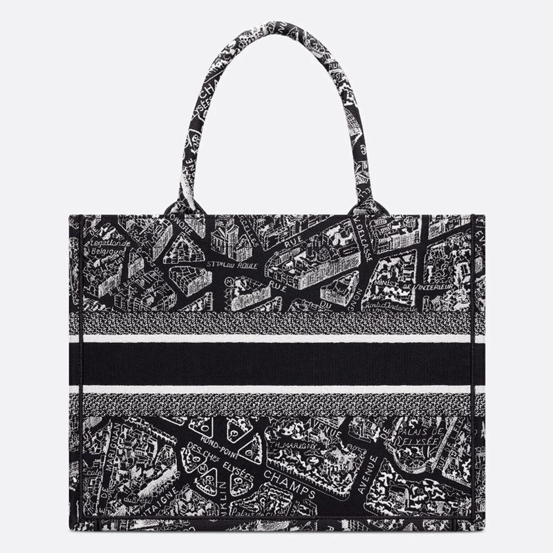 Dior Book Tote Plan de Paris Motif Canvas Black - Image 3