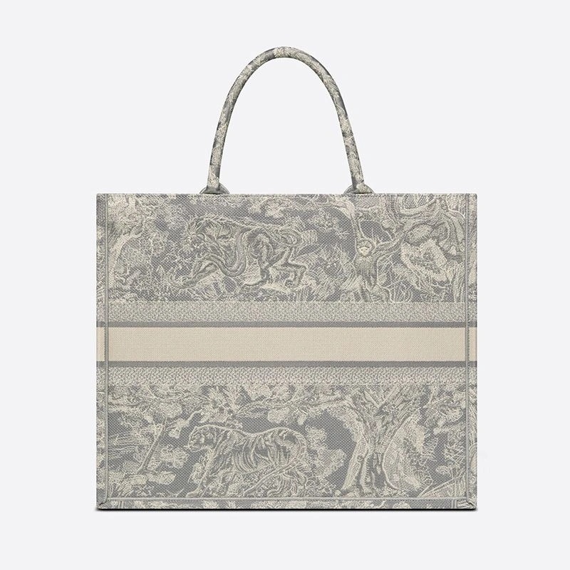 Dior Book Tote Toile De Jouy Motif Canvas Grey - Image 3