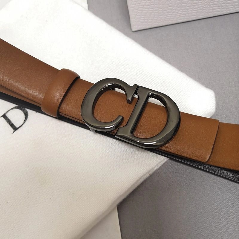 Dior CD Belt Patent Calfskin Brown - Image 4