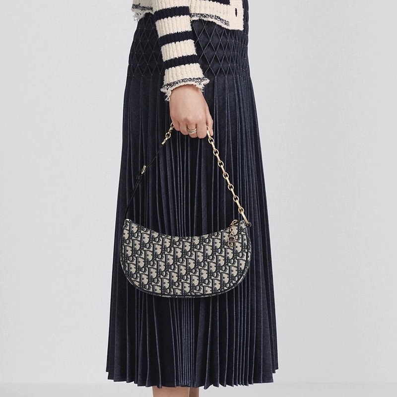 Dior CD Lounge Bag Oblique Motif Canvas Blue - Image 5