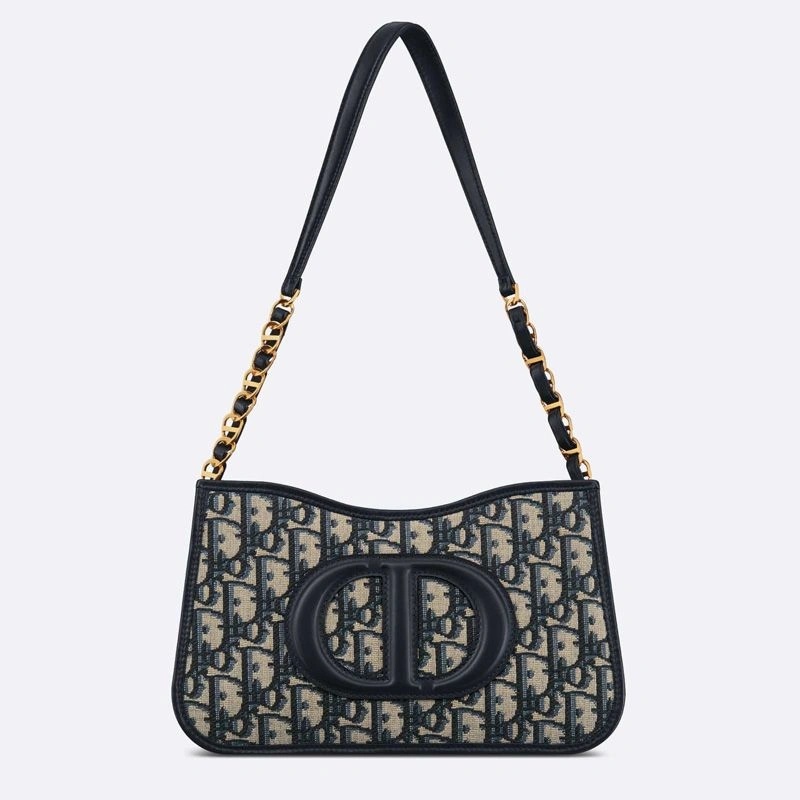 Mini Dior CD Signature Hobo Bag Oblique Motif Canvas Blue - Image 5