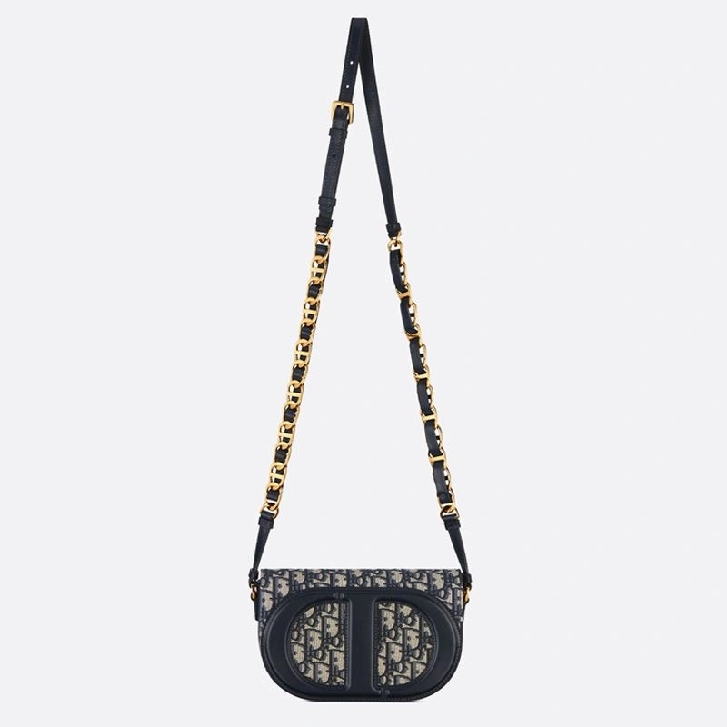 Mini Dior CD Signature Messenger Oblique Motif Canvas Blue - Image 5