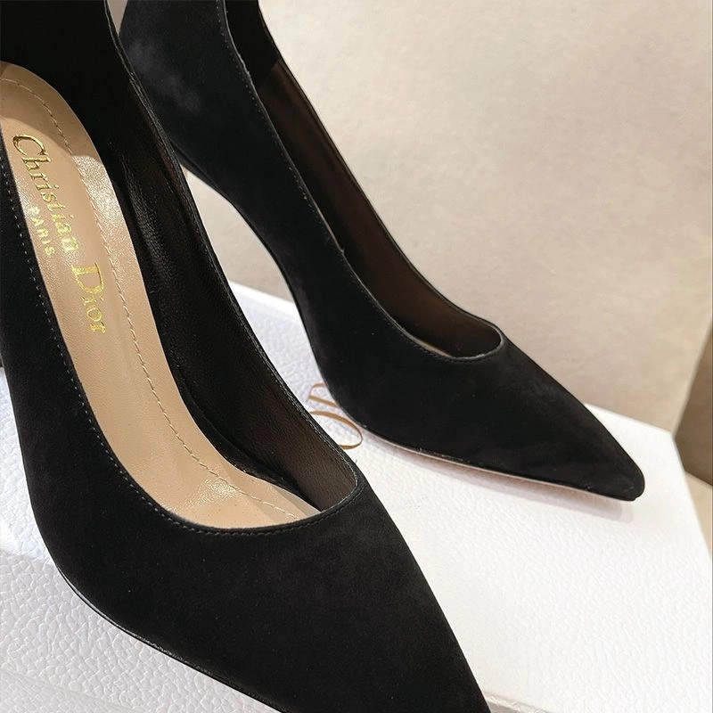 Dior D-Fame Pumps Women Suede Black - Image 4
