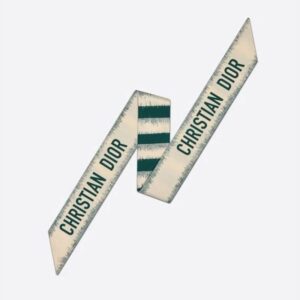 Dior Mitzah Twill D-Stripes Motif Silk Green