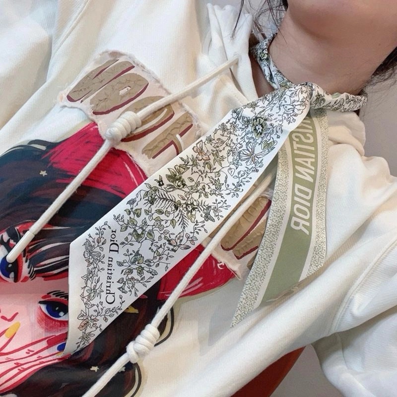 Dior Mitzah Twill Butterfly Around the World Motif Silk Green - Image 3