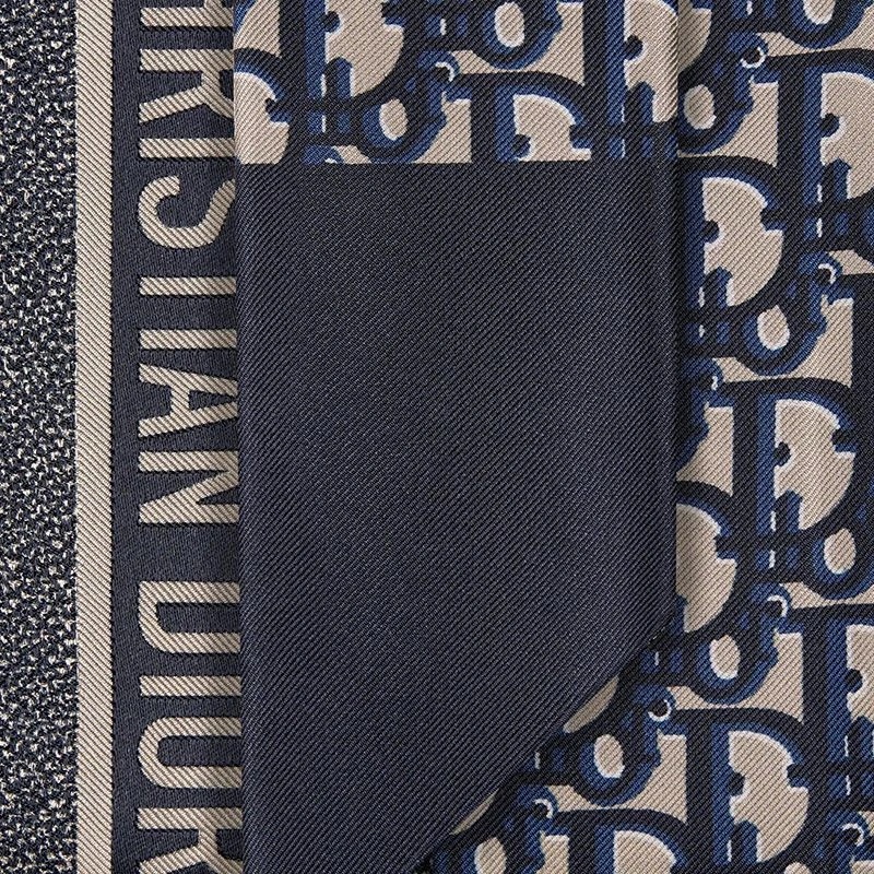 Dior Mitzah Twill Oblique Motif Silk Navy Blue - Image 3