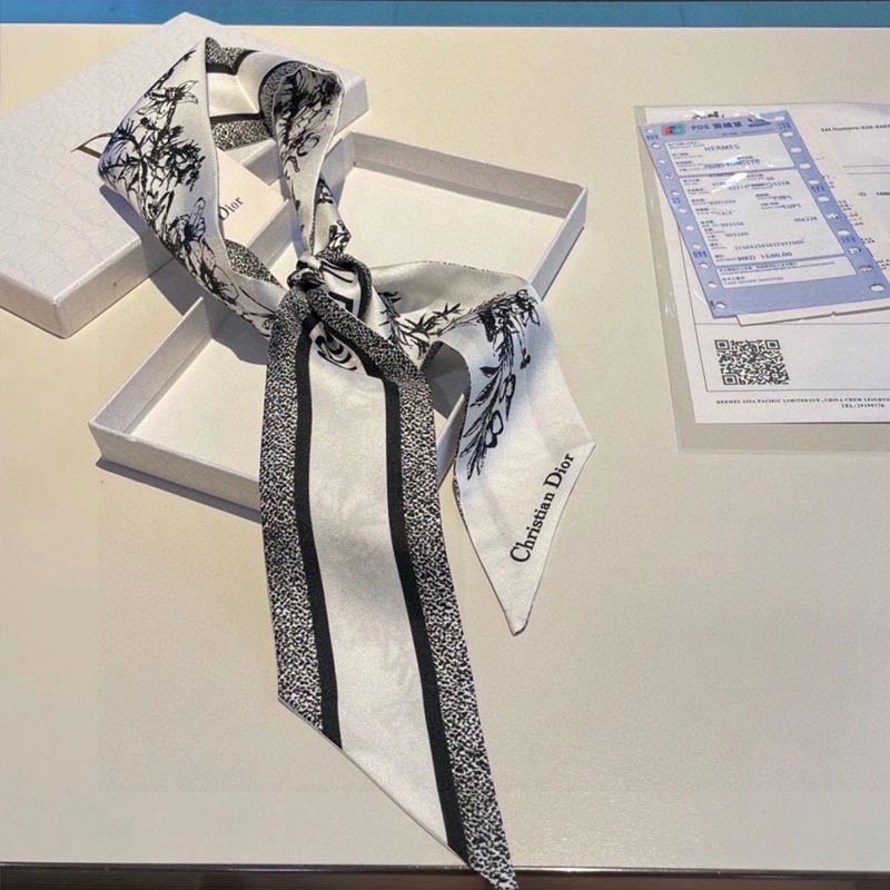 Dior Mitzah Twill Toile de Jouy Flowers Motif Silk White - Image 3