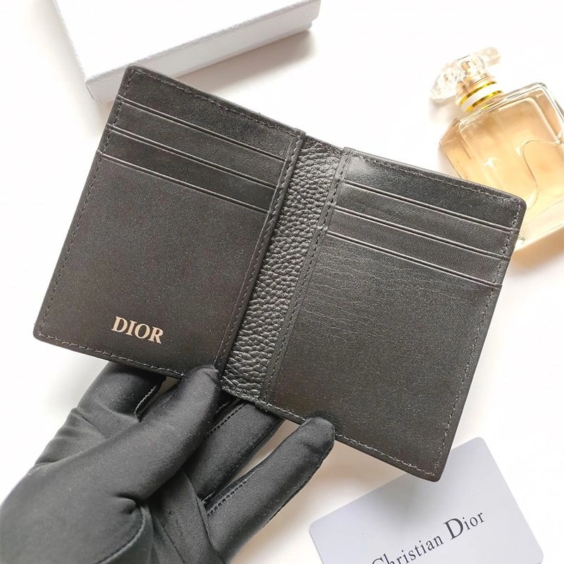 Dior Saddle Bi-Fold Card Holder Oblique Motif Canvas Black - Image 3