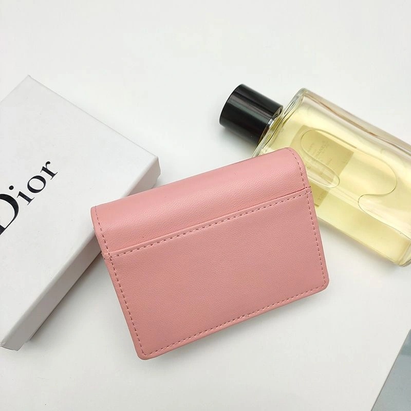 Dior Saddle Flap Card Holder Goatskin Pink - Image 3