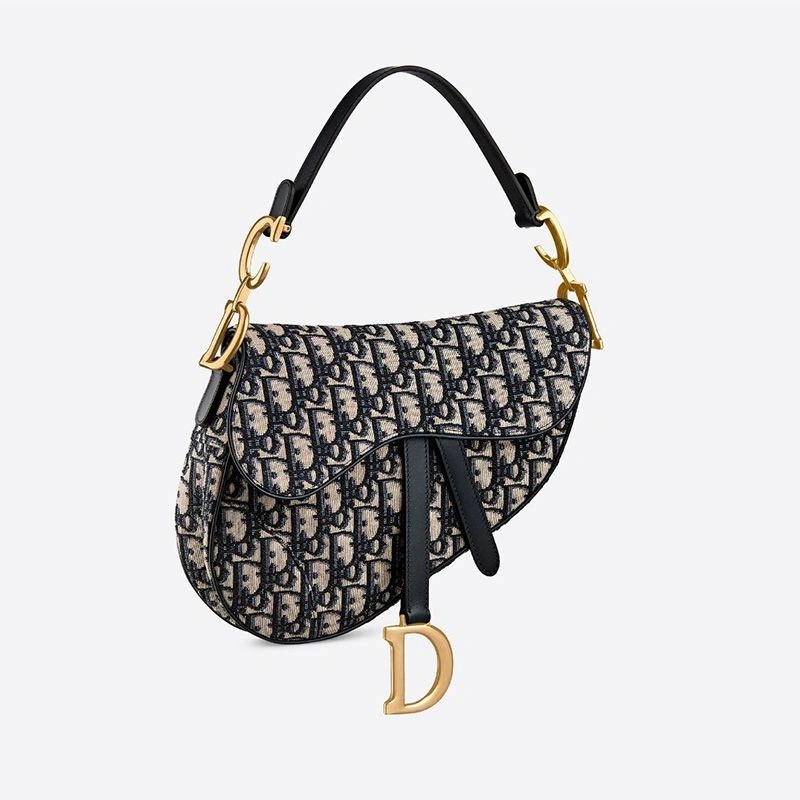 Dior Saddle Bag Oblique Motif Canvas Blue - Image 3