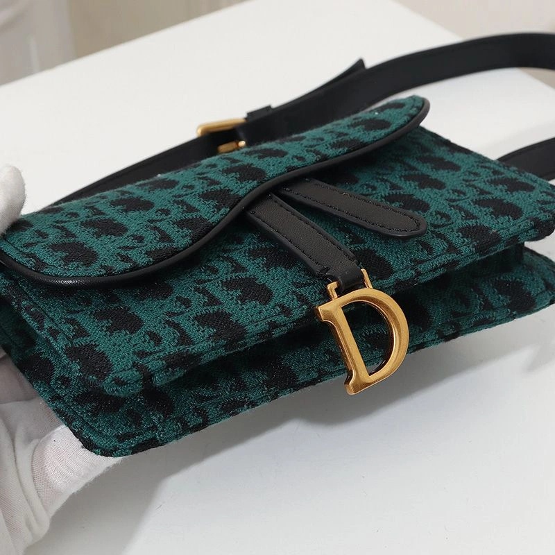 Dior Saddle Belt Pouch Oblique Motif Canvas Green - Image 3