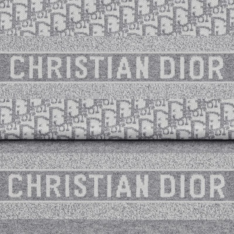 Dior Scarf Oblique Motif Technical Cashmere Grey - Image 4