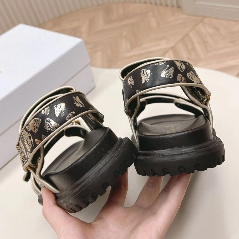 DiorAct Sandals Women Gradient Butterflies Motif Technical Fabric Black - Image 3